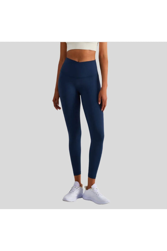 Naomi Cross Over Leggings - Navy - Emoni Fit