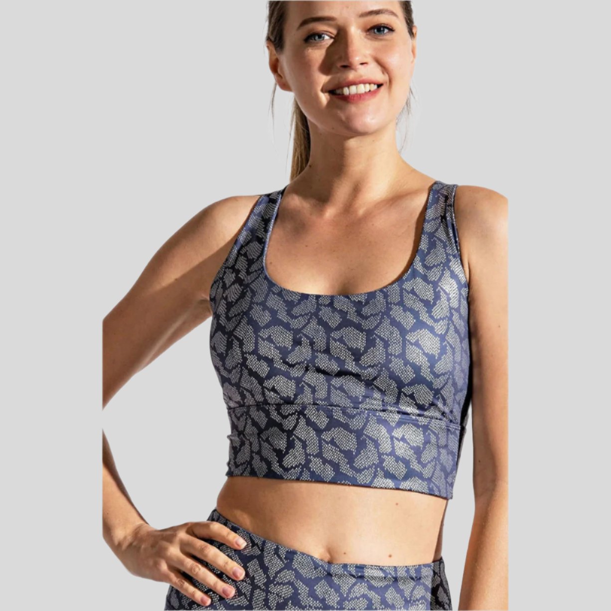 Geo Foil Print Sportsbra - Emoni Fit