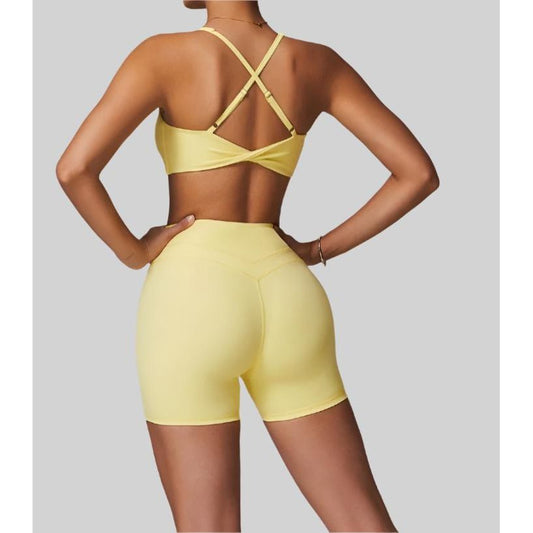Emoni Endurance Shorts - Lemon Drop - Emoni Fit