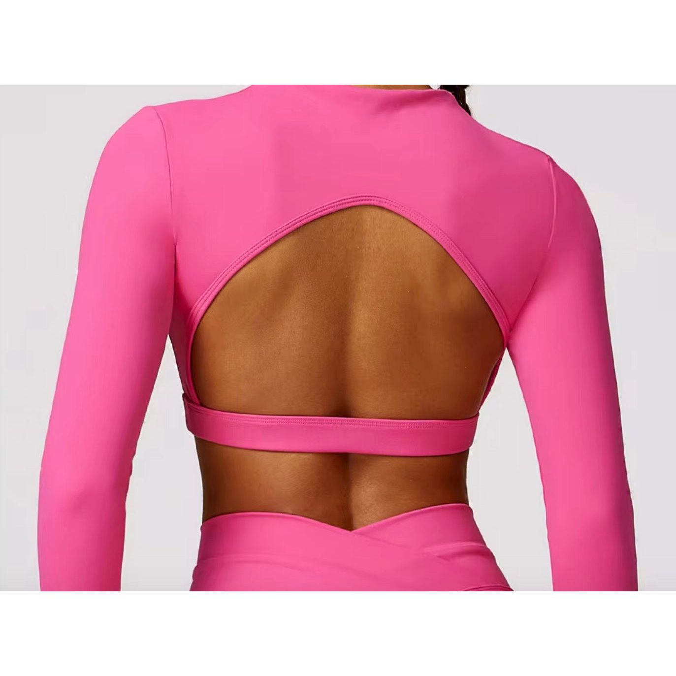 Momentum Open Back Top- Deep Pink - Emoni Fit