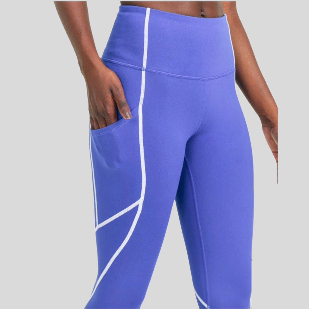 Splice Highwaist Leggings With Contrast - Emoni Fit