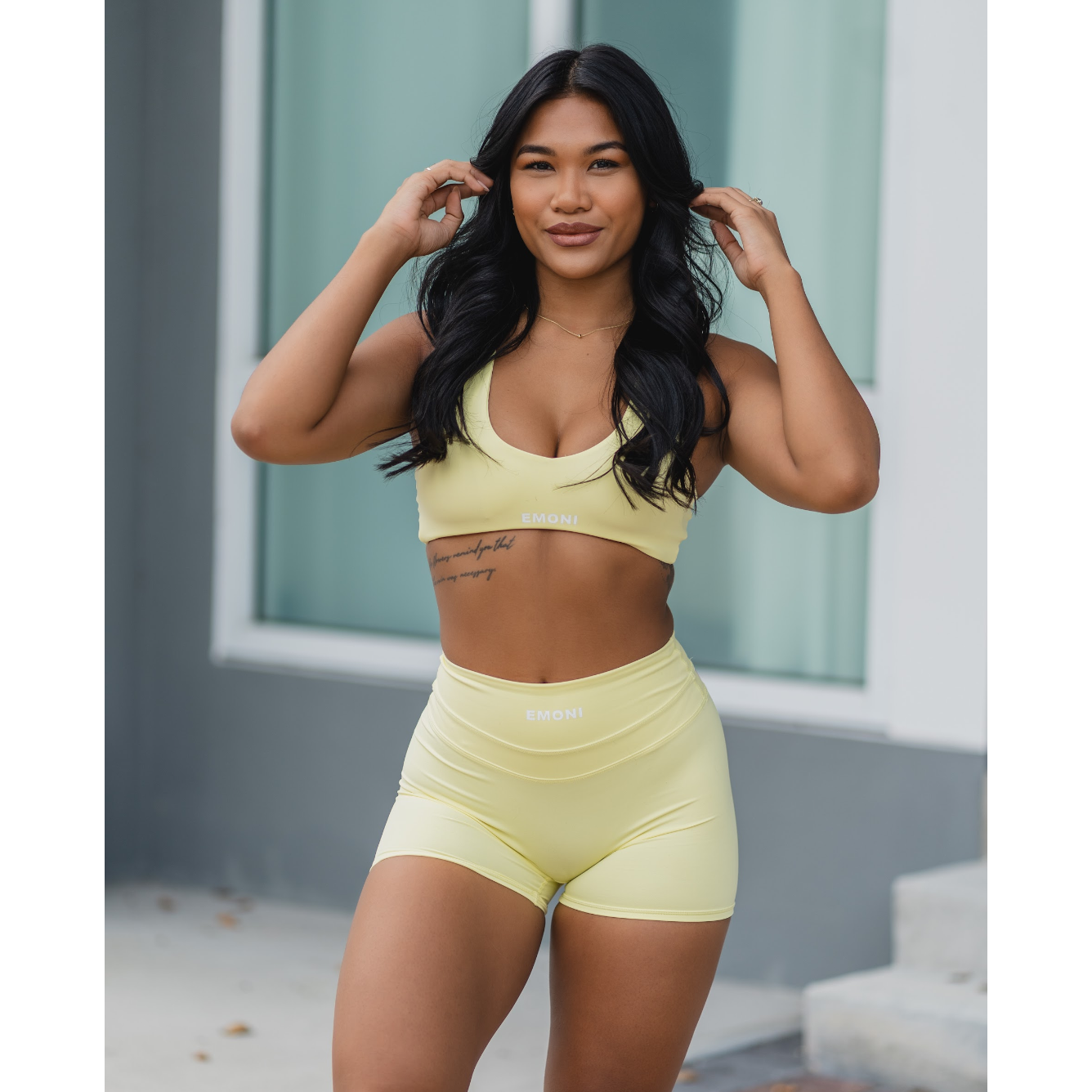 Emoni Endurance Sports Bra - Lemon Drop - Emoni Fit