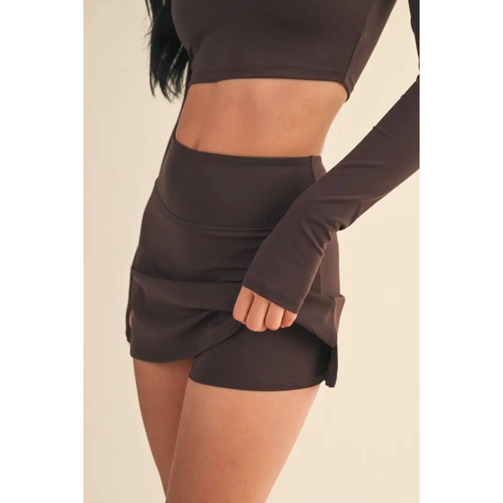 Espresso Court Skort - Emoni Fit