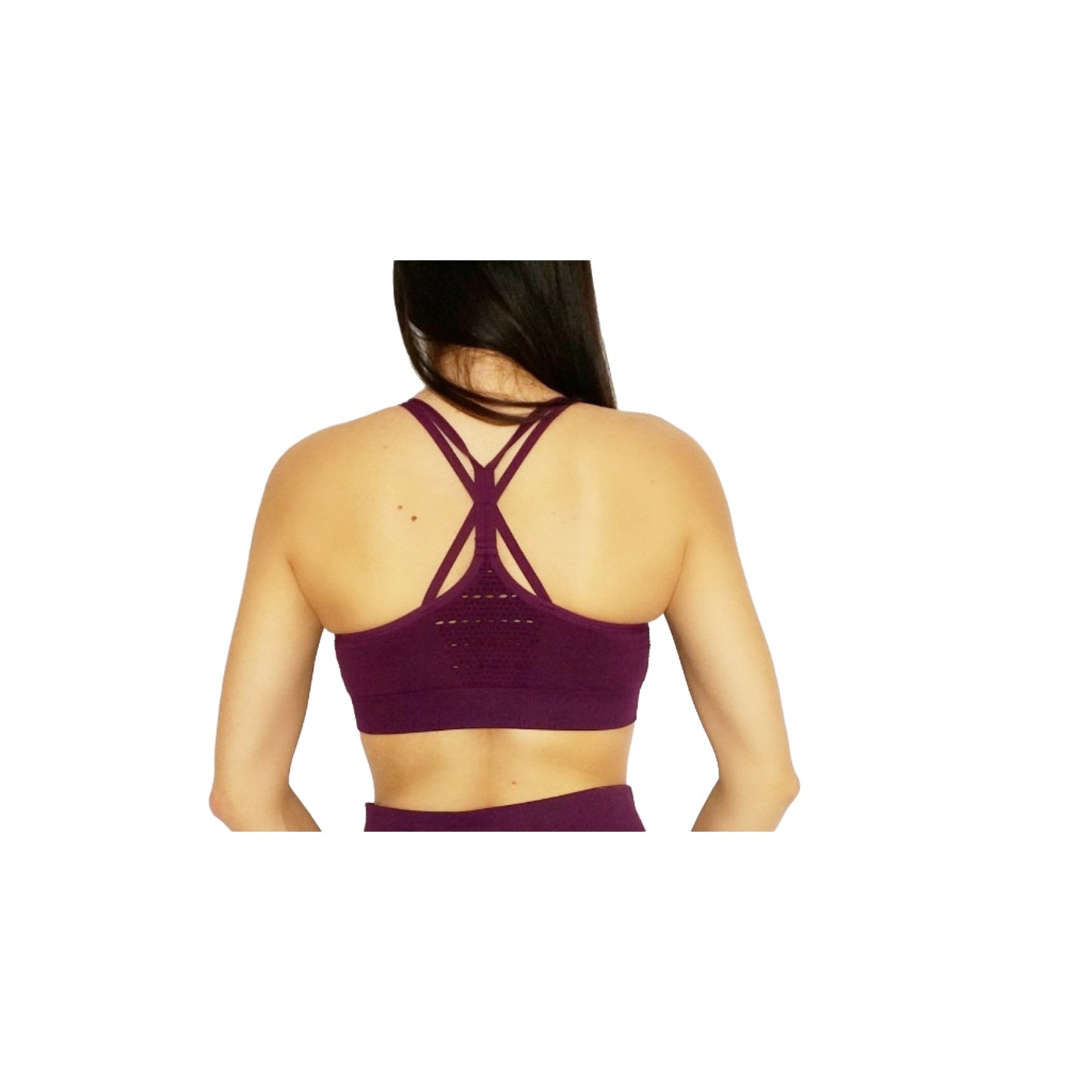 Seamless Lala Sports Bra - Burgundy - Emoni Fit