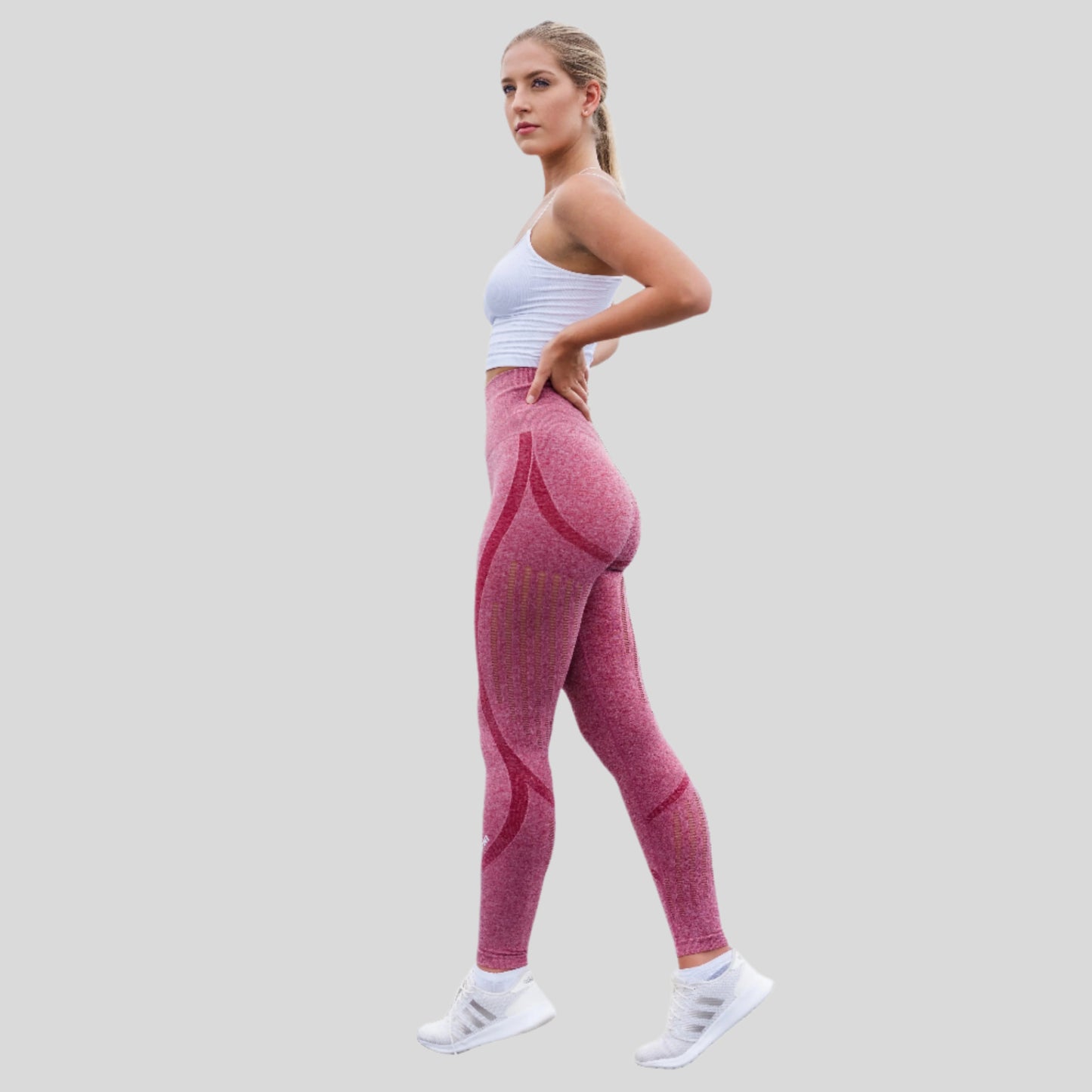 Seamless Flex Leggings -Pink - Emoni Fit