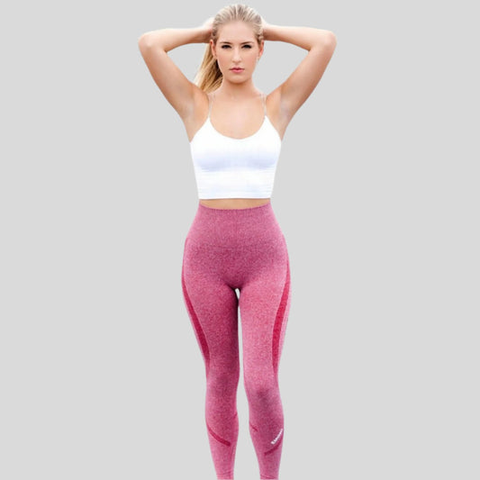 Seamless Flex Leggings -Pink - Emoni Fit