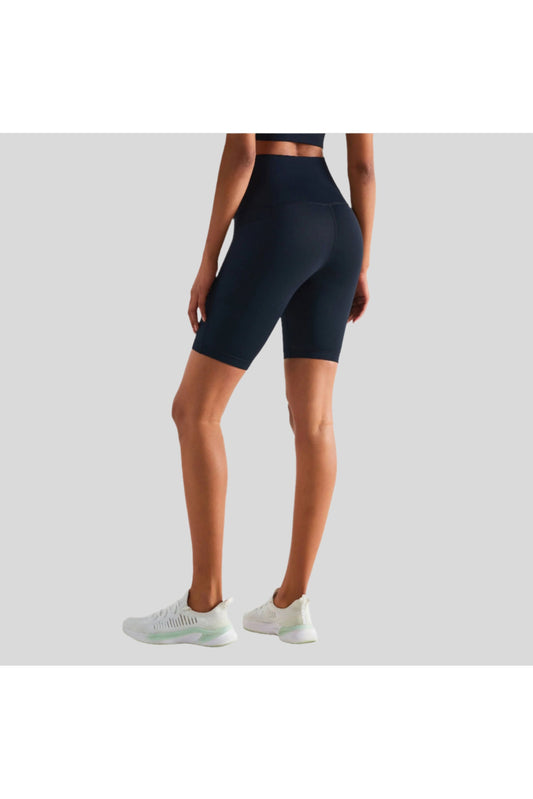 Faye Seamless High-Waist Biker Shorts with Side Pocket - Emoni Fit