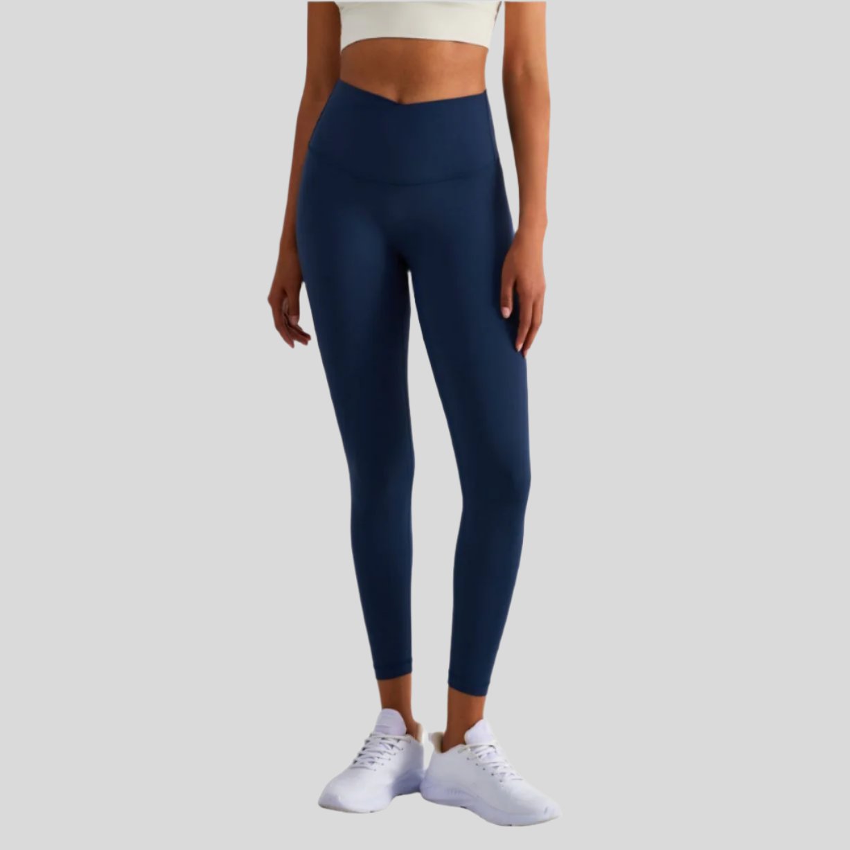 Naomi Cross Over Leggings - Navy - Emoni Fit