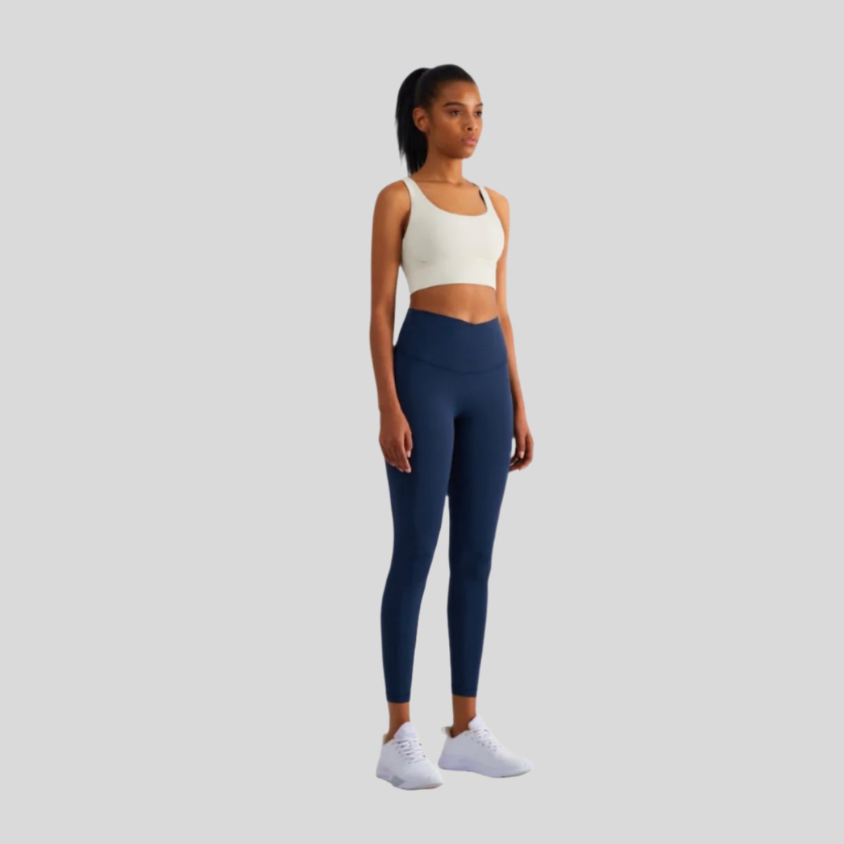 Naomi Cross Over Leggings - Navy - Emoni Fit