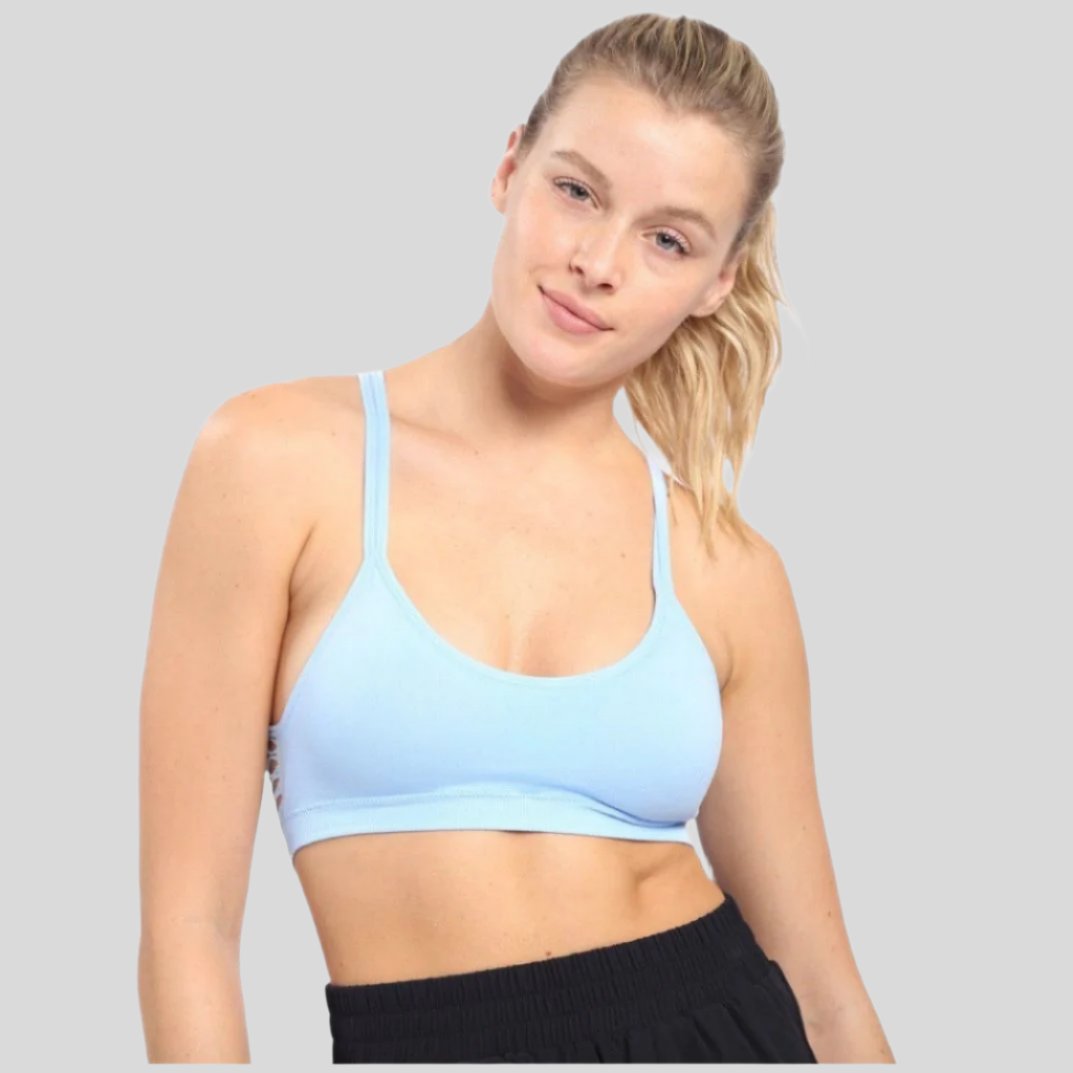 Minimal Sports Bra- Sky blue - Emoni Fit