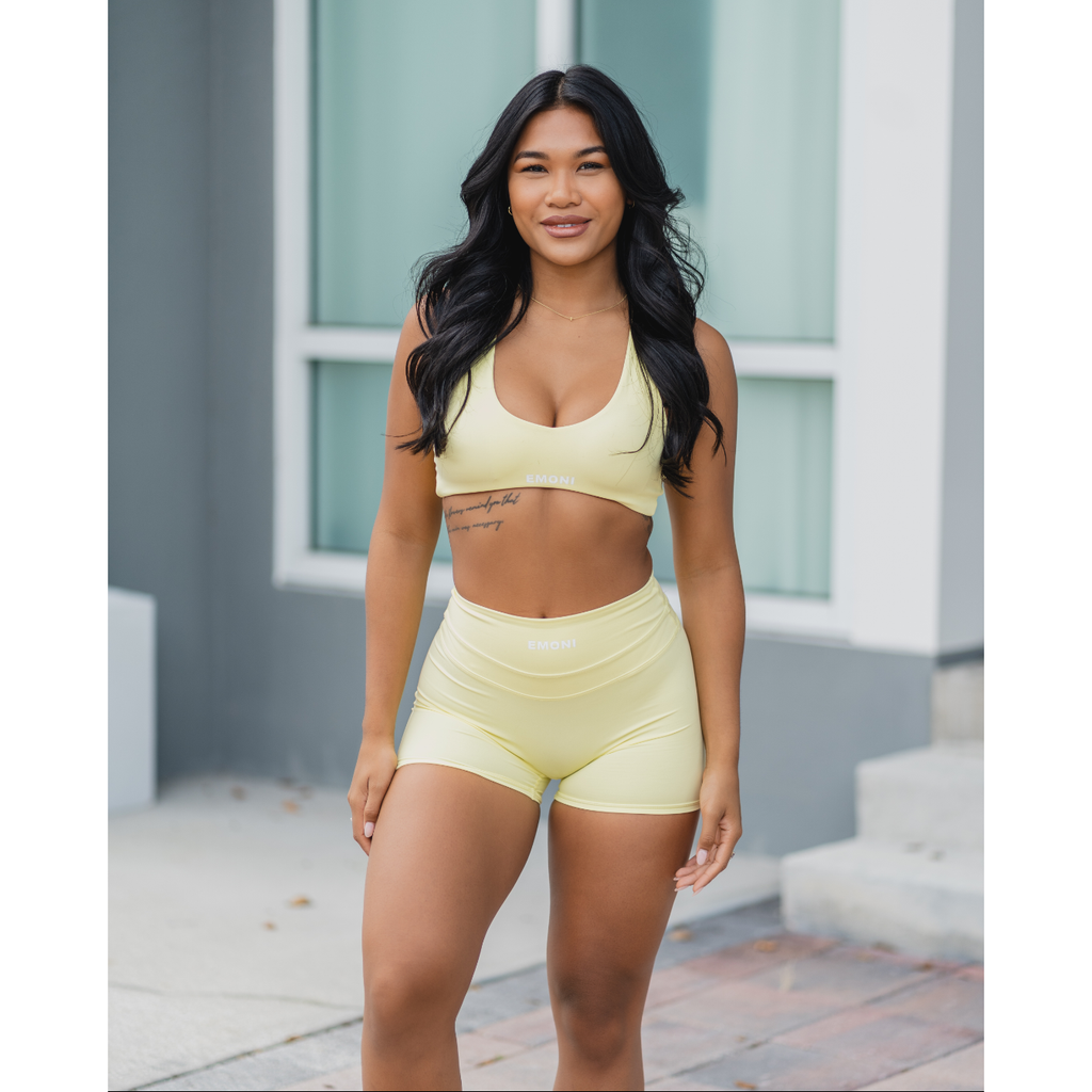 Emoni Endurance Shorts - Lemon Drop - Emoni Fit