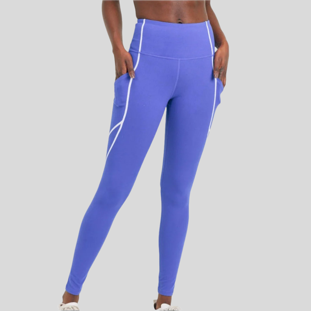 Splice Highwaist Leggings With Contrast - Emoni Fit