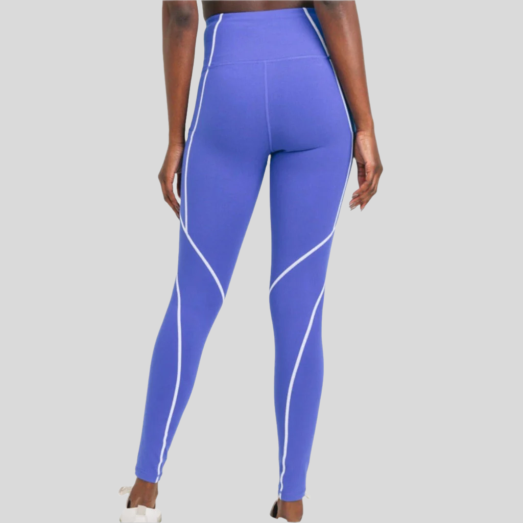 Splice Highwaist Leggings With Contrast - Emoni Fit