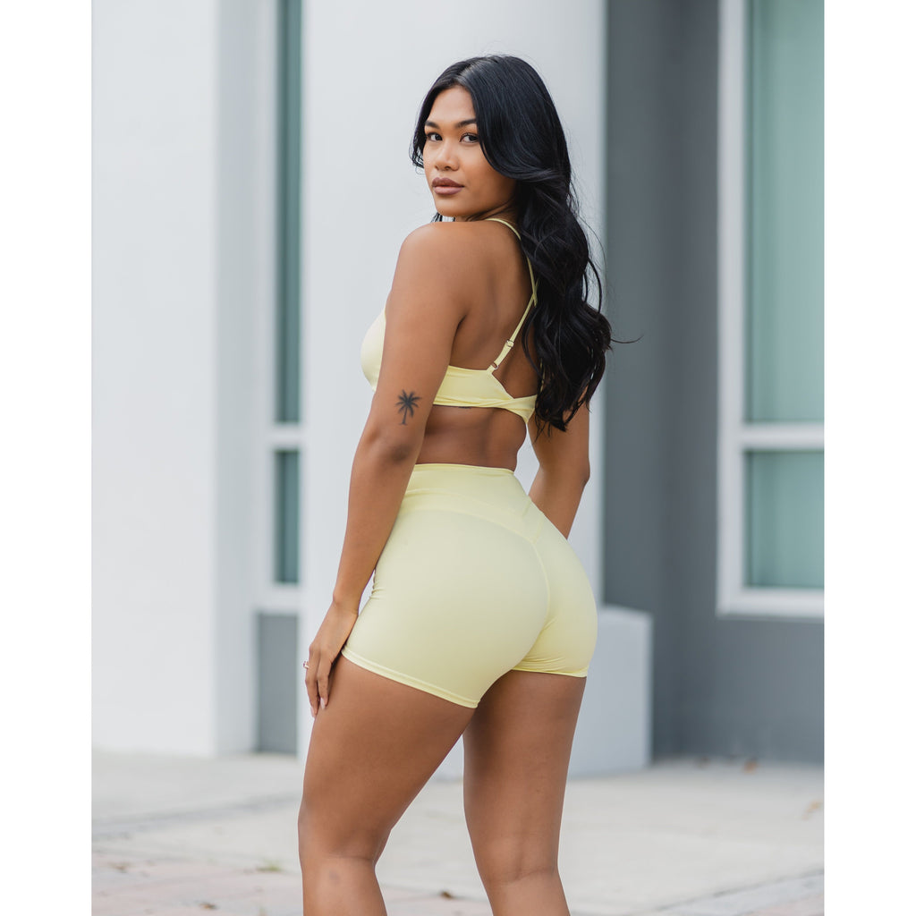 Emoni Endurance Shorts - Lemon Drop - Emoni Fit
