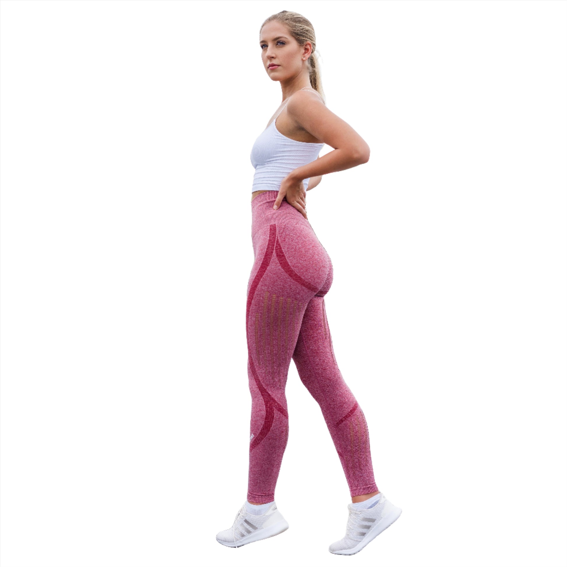 Seamless Flex Leggings -Pink - Emoni Fit