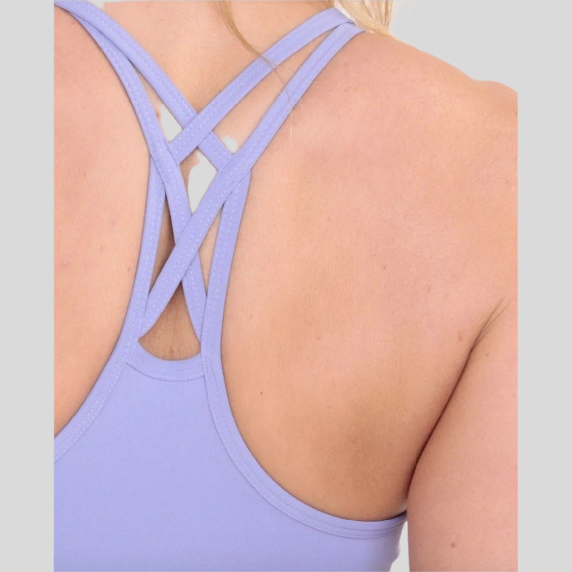 Trellis Strap Active Cami Top - Dusty Purple - Emoni Fit