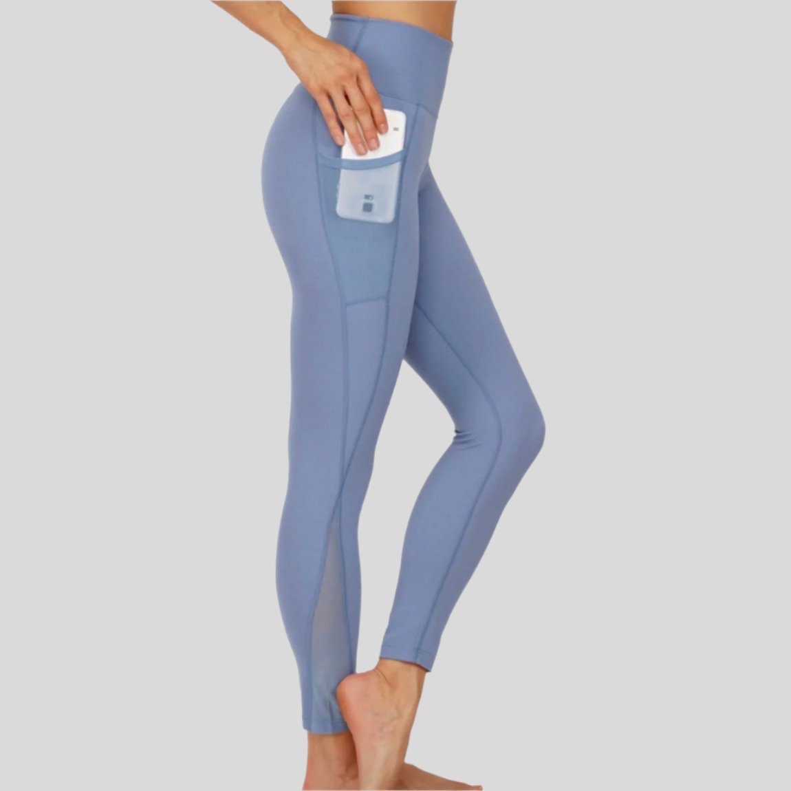 Active Lycra Long Leggings - Blue - Emoni Fit