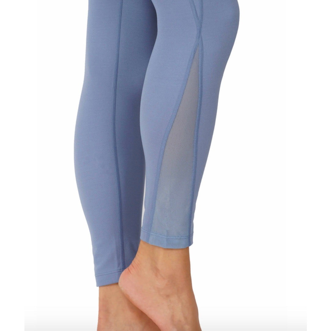 Active Lycra Long Leggings - Blue - Emoni Fit