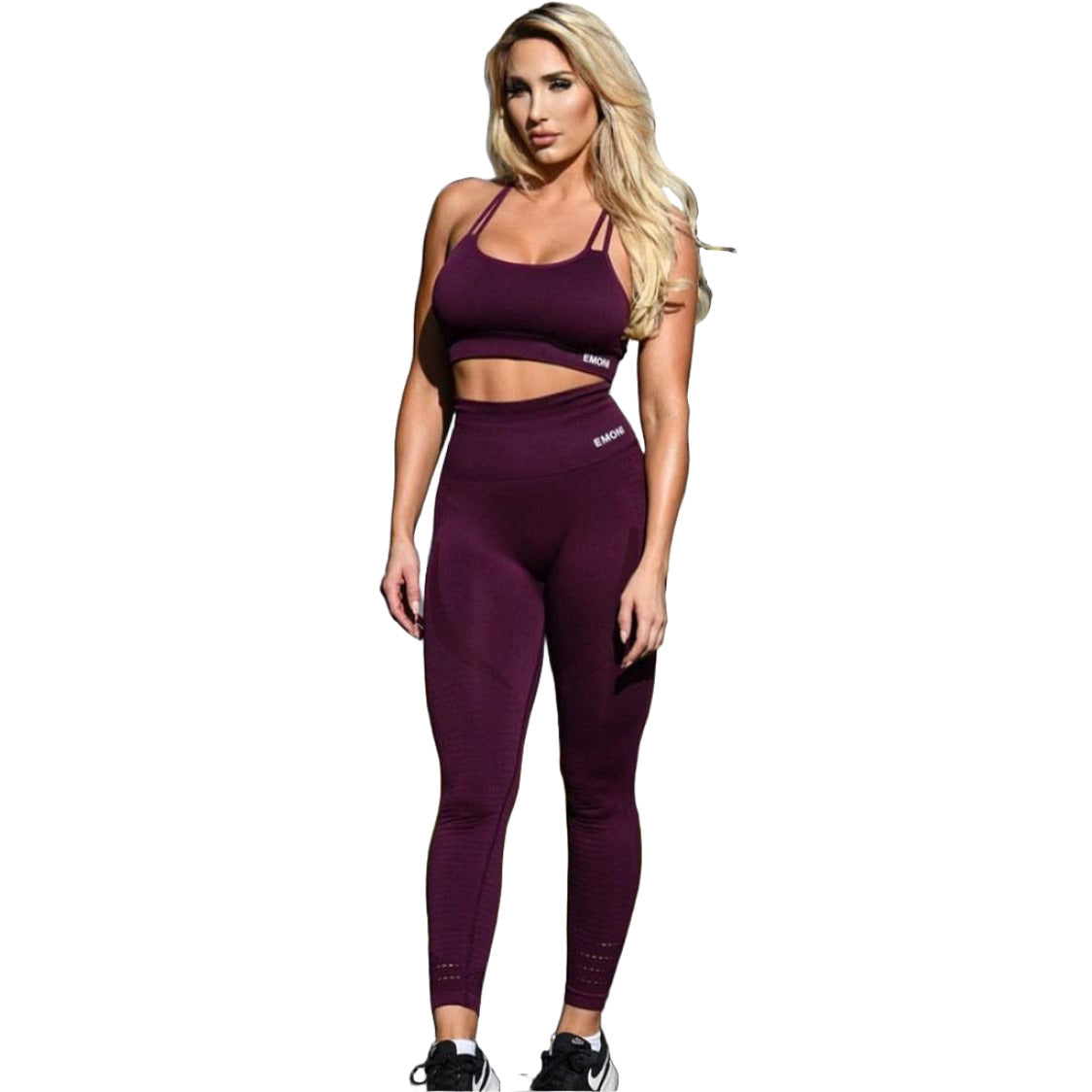 Seamless Lala Sports Bra - Burgundy - Emoni Fit